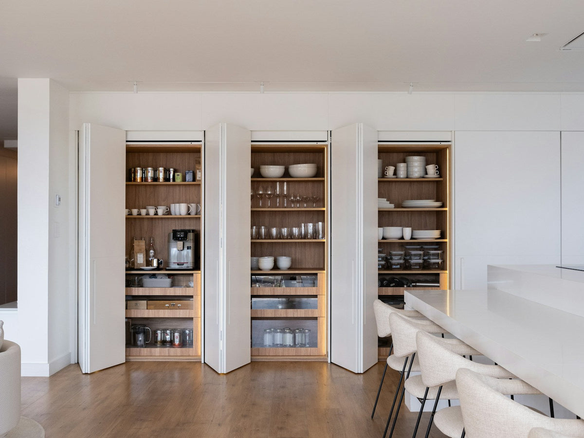 Calm, organized kitchen storage