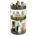 1 Set 3 Tier Rotating Makeup Organizer 360 Degree Spinning Perfume Cosmetic Storage Tray 55LBS Load Countertop Shelves for Lotion Lipstick