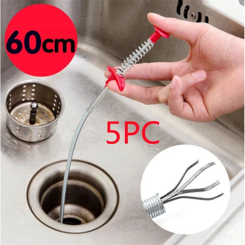 60CM Sewer Dredger Spring Pipe Dredging Tool Household Hair Cleaner Drain Clog Remover Cleaning Tools Household for Kitchen Sink Kitchen Gadgets