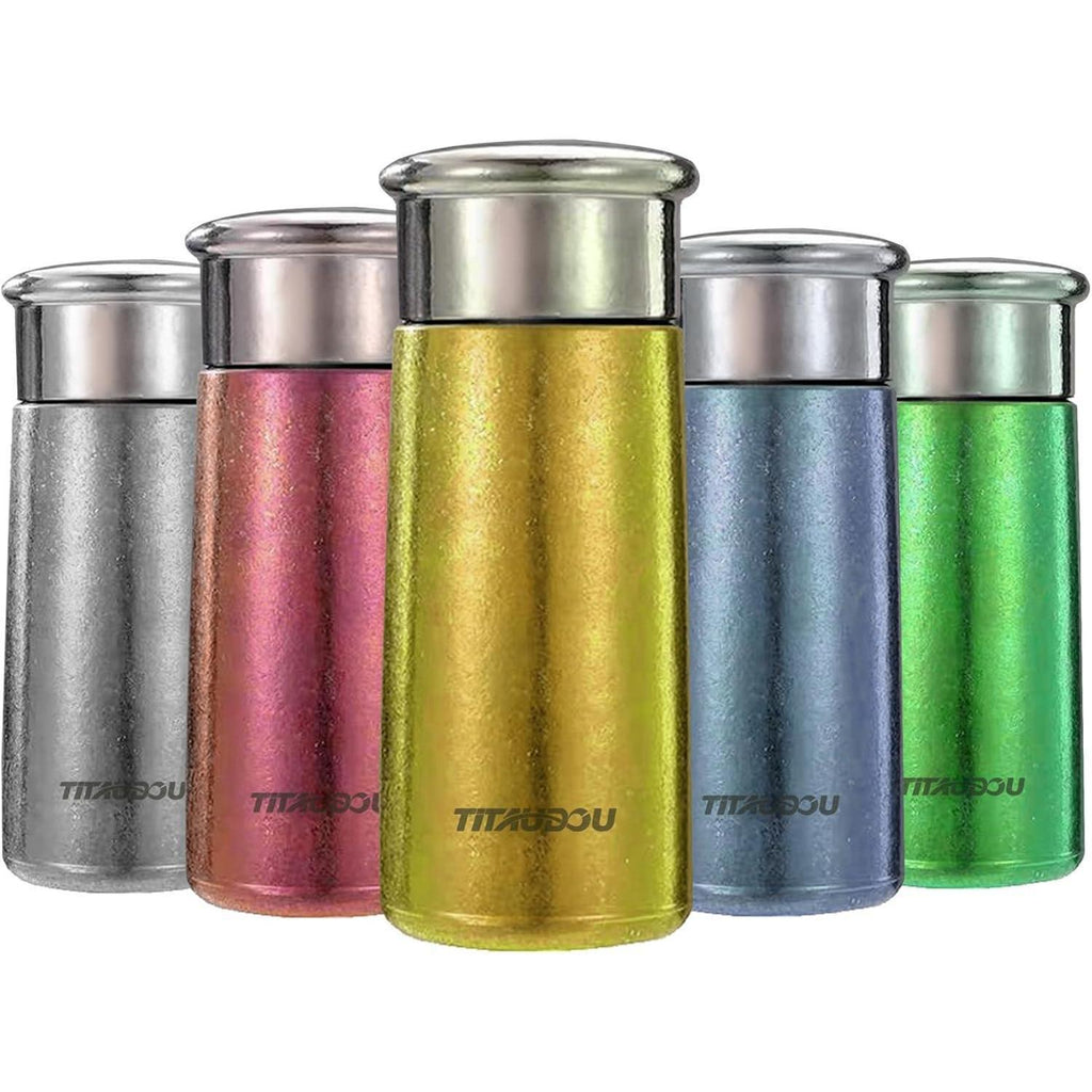 Titanium Alloy Vacuum Double-Layer Ultra-Light Travel Hot and Cold Universal Sports Insulation Hiking Camping Picnic Yellow Water Cup