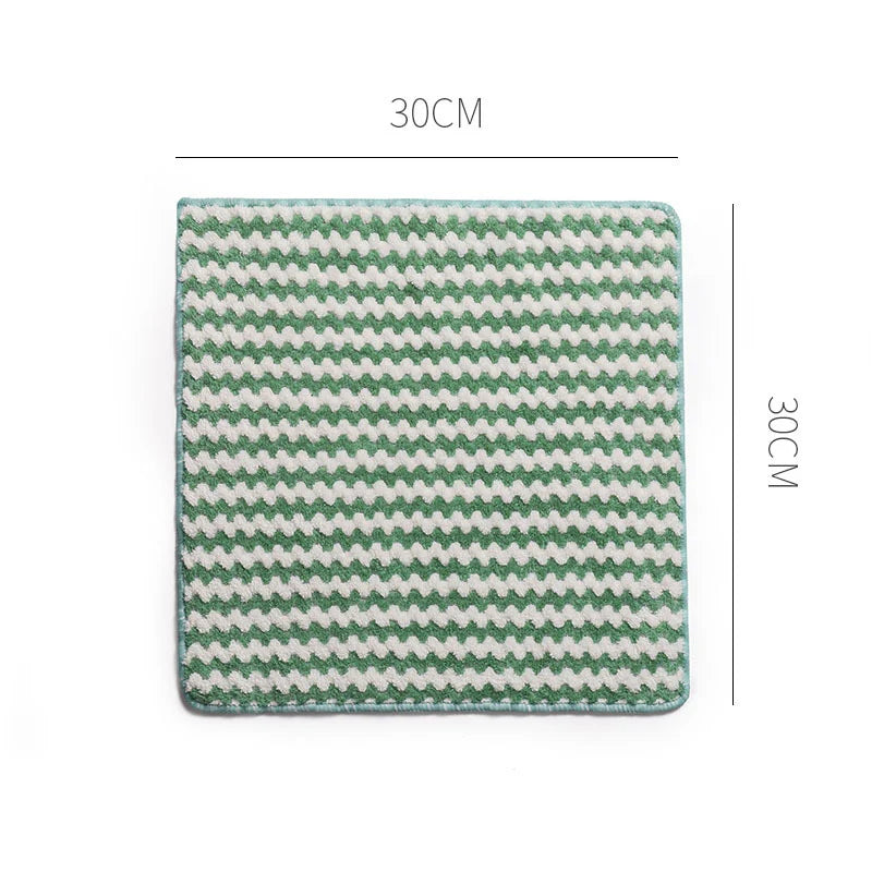 Kitchen Cleaning Rag Coral Fleece Dish Washing Cloth Super Absorbent Scouring Pad Dry and Wet Kitchen Cleaning Towels Lazy Cleaning Supplies