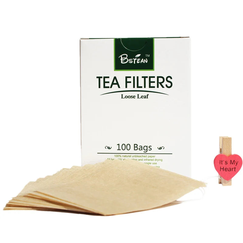200 PCS Tea Filter Bags,Disposable Tea Infuser Drawstring Loose Leaf Tea with Natural Unbleached Paper and Free Clip