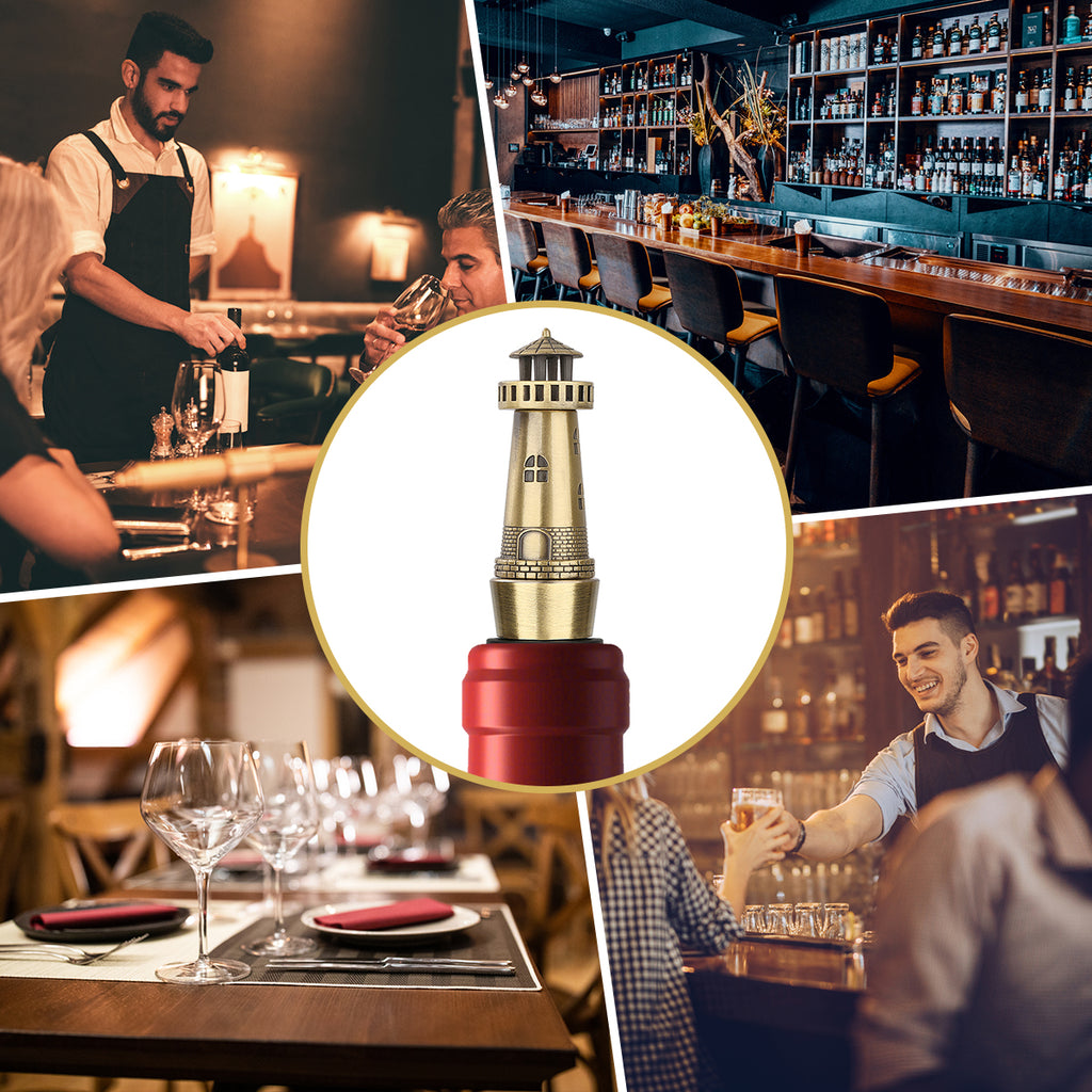 Creative Lighthouse Wine Stopper, Seals the Aroma of Wine, Protects High-Quality Wine, and Serves as a Premium Tool for Wine Preservation.