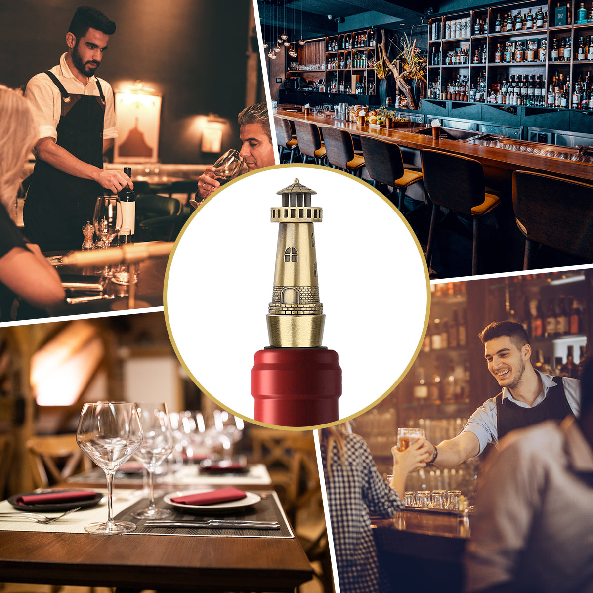 Creative Lighthouse Wine Stopper, Seals the Aroma of Wine, Protects High-Quality Wine, and Serves as a Premium Tool for Wine Preservation.