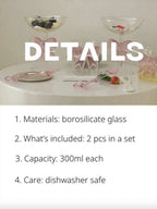Hand-Blown Bow Glass Cups – Set of 2