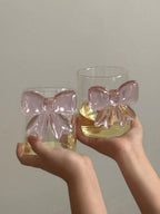 Hand-Blown Bow Glass Cups – Set of 2