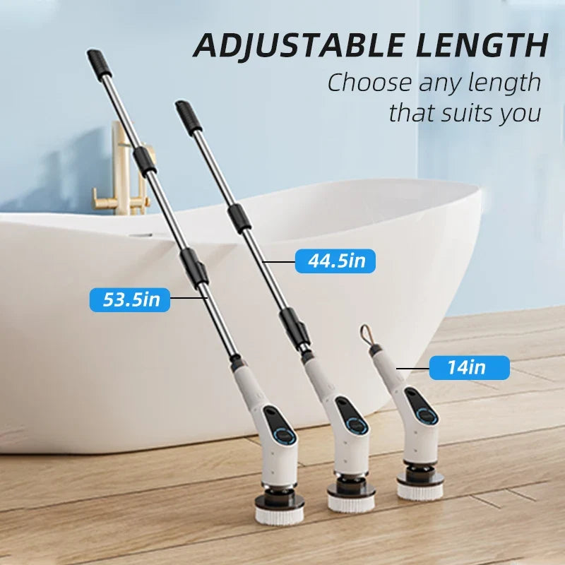 Electric Cordless ABS Scrubber Long Handle Household Kitchen Plastic Floor Cleaning Brush Cleaning Tool