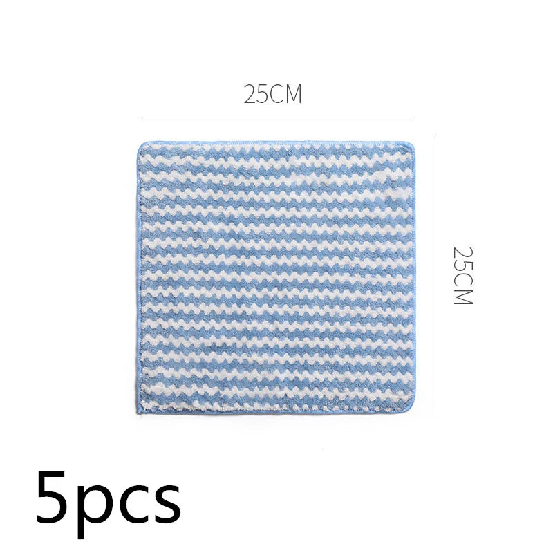 Kitchen Cleaning Rag Coral Fleece Dish Washing Cloth Super Absorbent Scouring Pad Dry and Wet Kitchen Cleaning Towels Lazy Cleaning Supplies