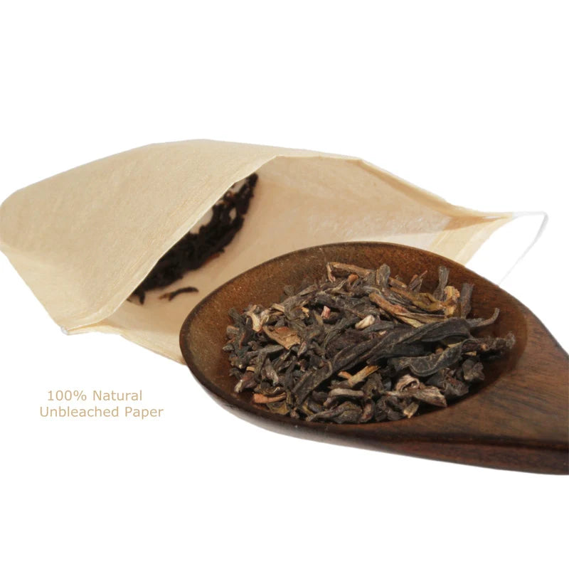 200 PCS Tea Filter Bags,Disposable Tea Infuser Drawstring Loose Leaf Tea with Natural Unbleached Paper and Free Clip