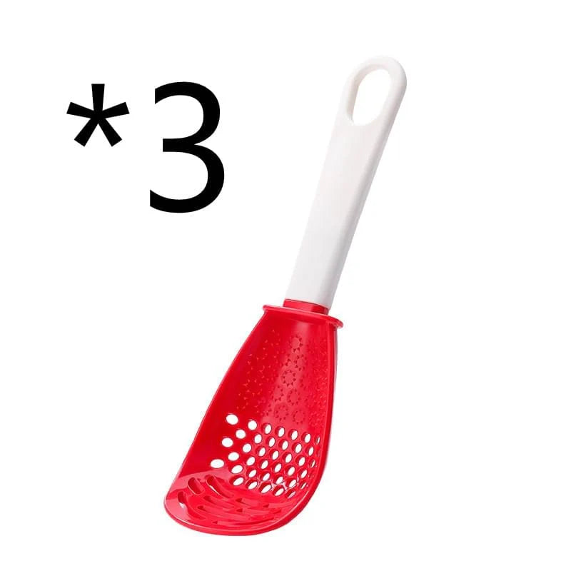 Multifunctional Slotted Spoon Grinding Cooking Spoon Mashed Auxiliary Food Ginger Garlic Spoon Press Potatoe Stir-Frying Spatula Kitchen Gadget
