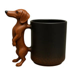 3D Handmade Dachshund Mug, Creative 3D Animal Shape Ceramic Mug,11 Oz Unique Dog Coffee Mugs