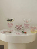 Hand-Blown Bow Glass Cups – Set of 2