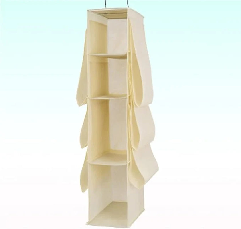 Hanging Closet Organizer for Handbag and Purse, Nonwoven Metal Storage Large Capacity, Easy to Check Contents, Protects from Dirt and Damage, for Closet or Back Door
