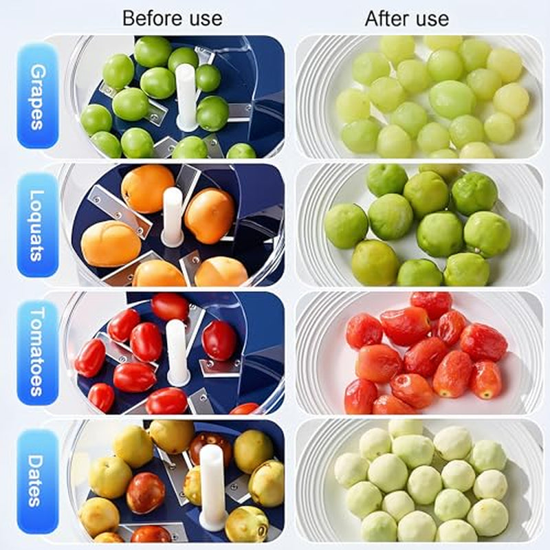 Ormos Electric Grape Peeling Machine - Automatic Garlic & Tomato Peeler, Rechargeable Fruit Skin Remover Tool for Small Fruits, Home Kitchen Gadget-Blue