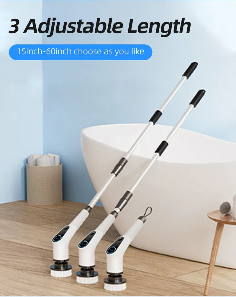 Electric Cordless ABS Scrubber Long Handle Household Kitchen Plastic Floor Cleaning Brush Cleaning Tool
