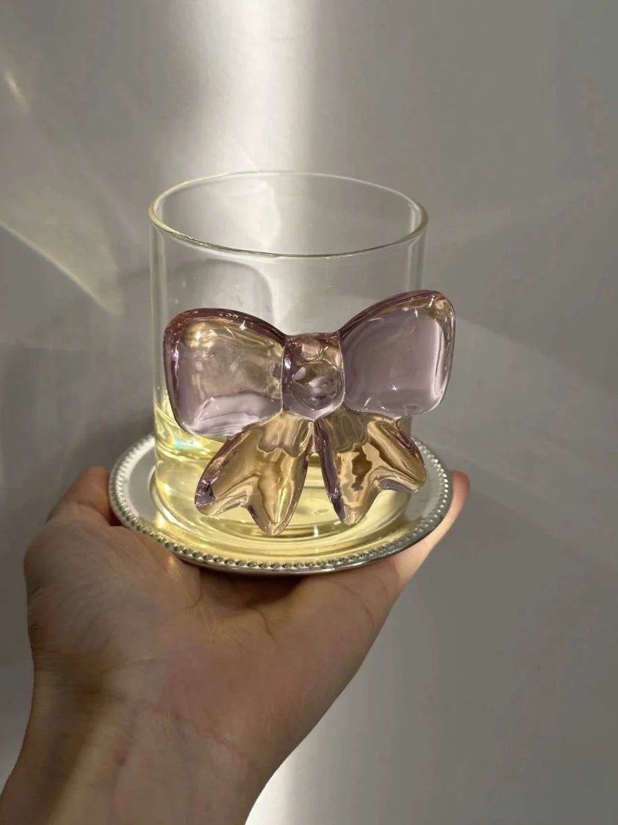 Hand-Blown Bow Glass Cups – Set of 2
