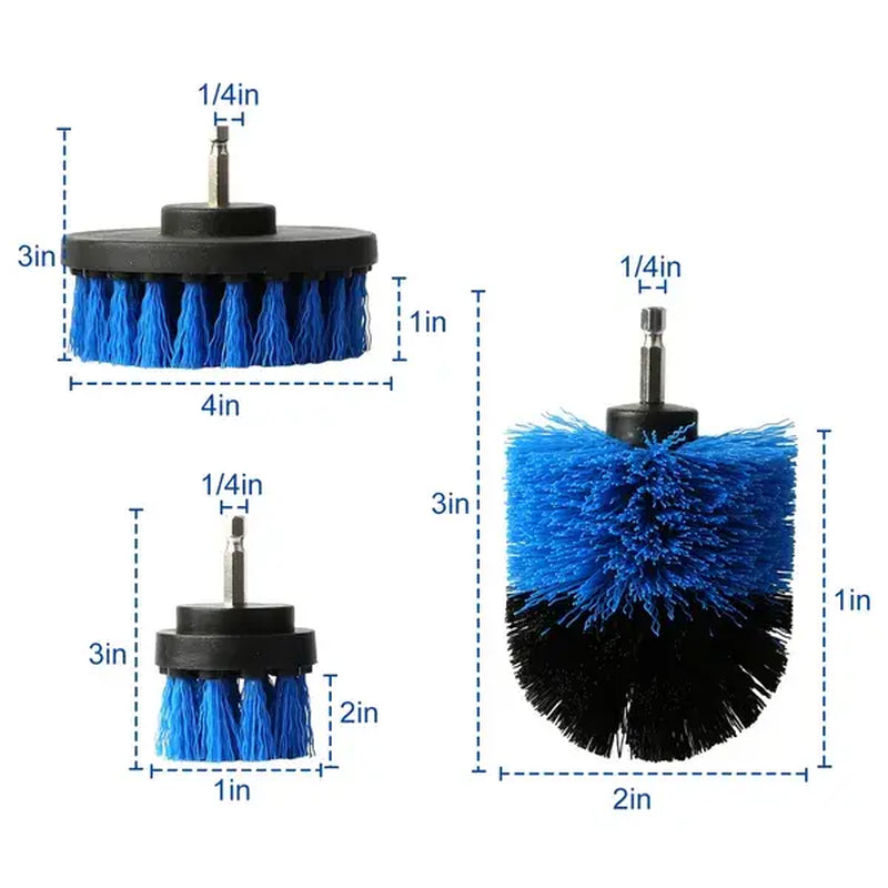 Ultimate Drill Brush Power Scrubber Set for Effortless Cleaning - 3-Piece Combo for Car, Carpet, Wall, Tile, and Tub