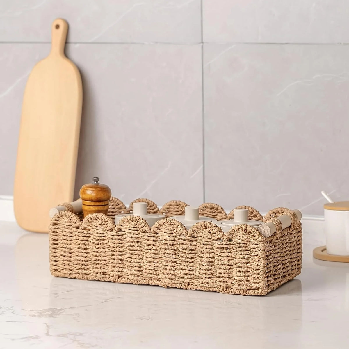 Cross-Border Delivery Weaved Storage Basket Desktop End Table Storage Box