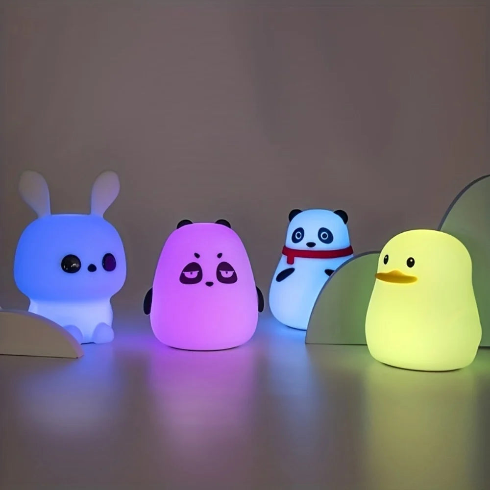 1 LED Cute Rainbow Light Changing Silicone Light Pat Control USB Charging Soft Silicone Light Christmas Gift for Girls Boys,Mystery Box