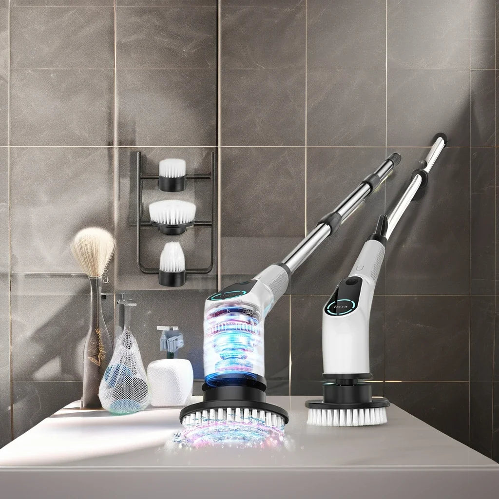 Electric Cordless ABS Scrubber Long Handle Household Kitchen Plastic Floor Cleaning Brush Cleaning Tool