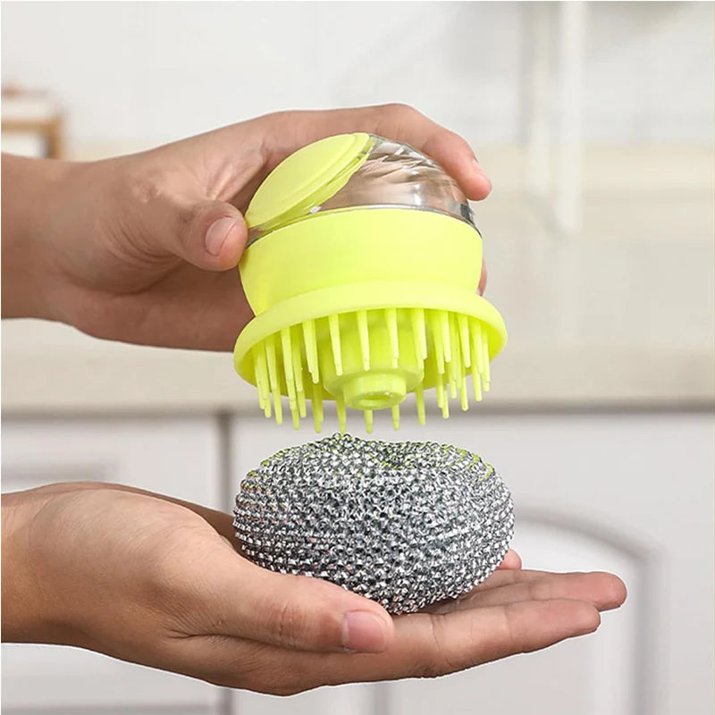 Stainless Steel Scrubber, Multifunctional Pot Dish Wash Brush for Home Commercial Kitchens, Removes Oil and Food Remnants from a Variety of Pots and Pans