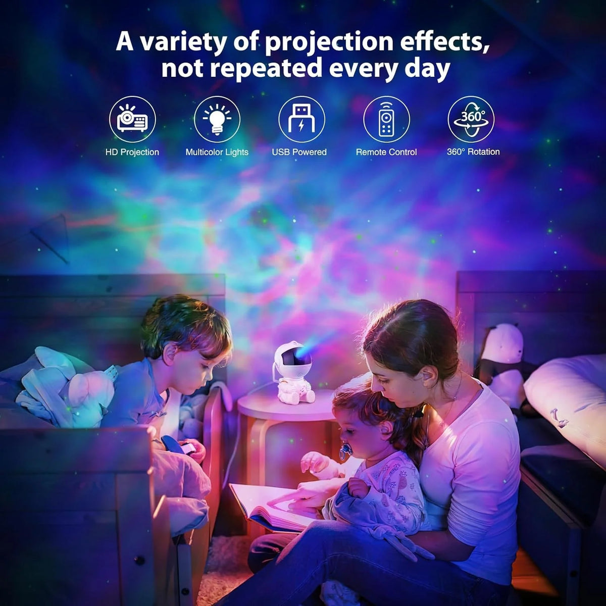 Astronaut Galaxy Projector, 360 Adjustable Star Projector, Starry Night Light Projector with Timer and Remote Control, USB Powered, Astronaut Space Warrior Galaxy Night Light
