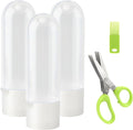 3 Pack Herb Saver for Refrigerator with 5-Blade Herb Scissors Fresh Herb Keeper Clear Preservation Bottle Cilantro Storage Container for Herbs Asparagus Mint Parsley Extends Freshness