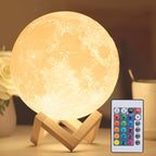 16-Color Lamp with Stand and Remote, Moon Lamp, LED Night Light with Dock, Creative Moon Light Uniq