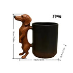 3D Handmade Dachshund Mug, Creative 3D Animal Shape Ceramic Mug,11 Oz Unique Dog Coffee Mugs