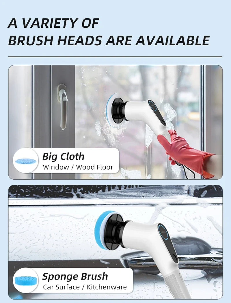 Electric Cordless ABS Scrubber Long Handle Household Kitchen Plastic Floor Cleaning Brush Cleaning Tool