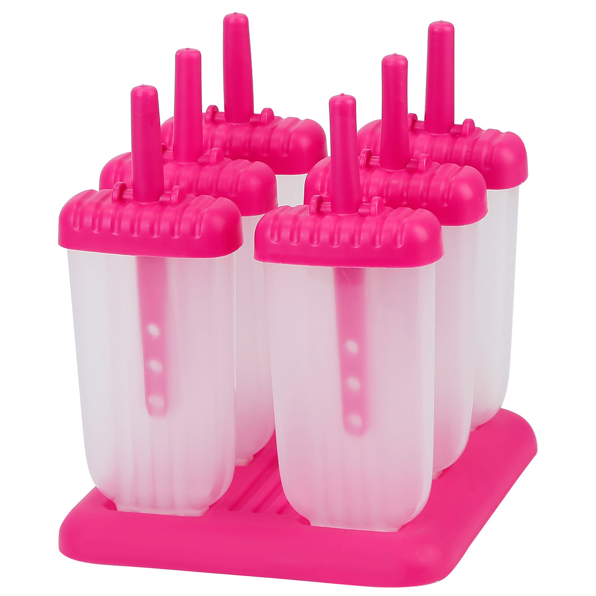 1 Set 6 Cavity Popsicle Molds Reusable Ice Cream DIY Ice Maker Ice Bar Maker Plastic Popsicle Mold for Homemade Iced Snacks