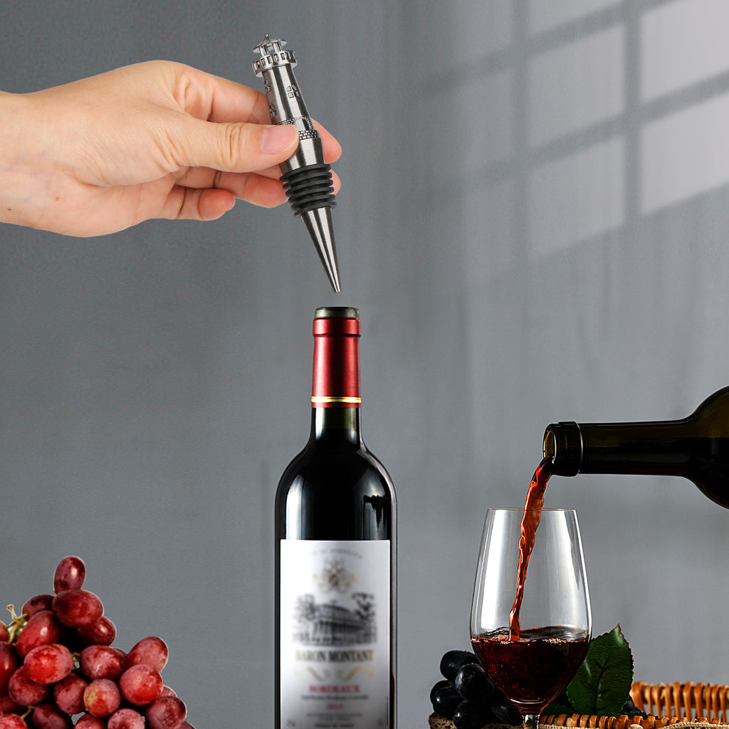 Creative Lighthouse Wine Stopper, Seals the Aroma of Wine, Protects High-Quality Wine, and Serves as a Premium Tool for Wine Preservation.