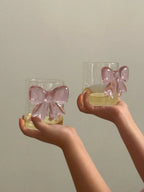 Hand-Blown Bow Glass Cups – Set of 2