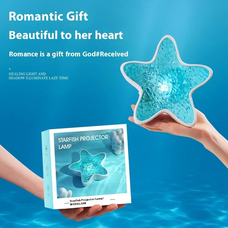 Starfish Projection Lamp Water Ripple Small Night Lamp Bedroom