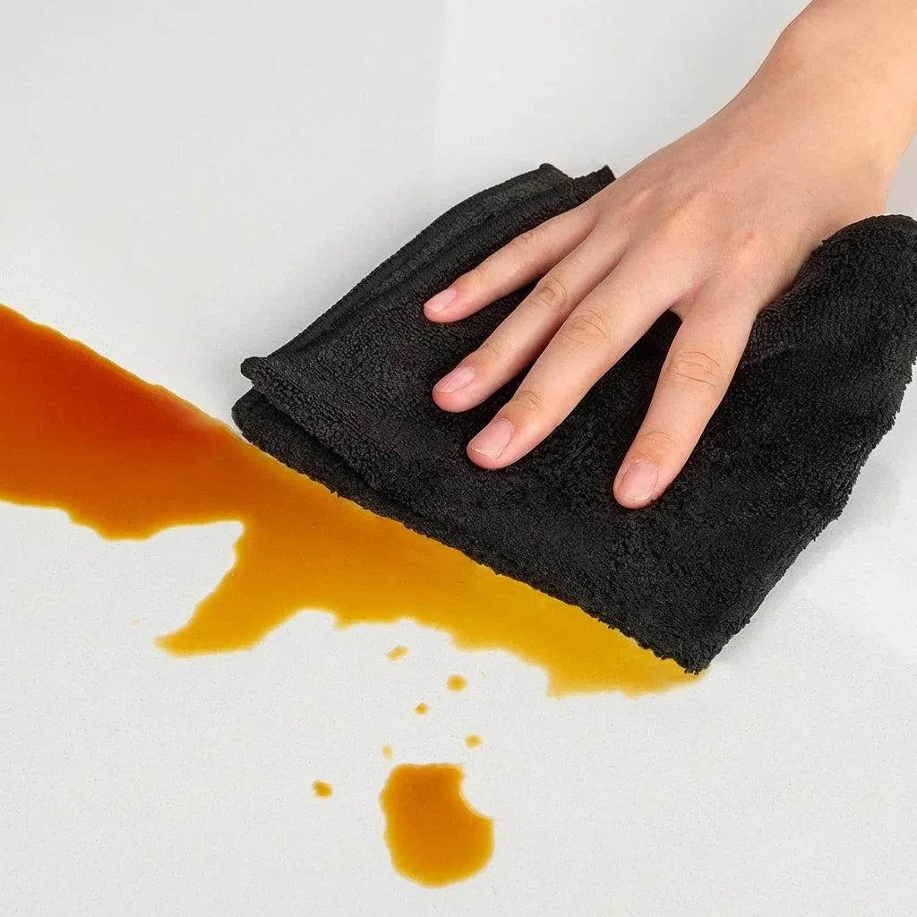 Microfiber Cleaning Cloth Pack of 12, All-Purpose Cleaning Towels, Streak Free Rags, Black 32X32 Cm