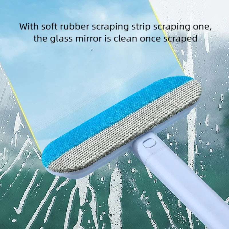 3 in 1 Pet Hair Remover Brush Long Handle Tool for Cat Dog Fur Sofa Window Lint Roller Scraper Household Gadget