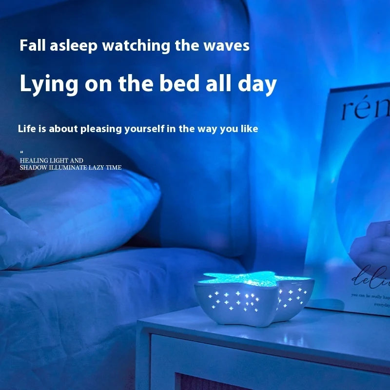 Starfish Projection Lamp Water Ripple Small Night Lamp Bedroom