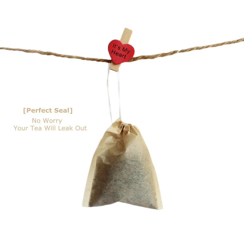 200 PCS Tea Filter Bags,Disposable Tea Infuser Drawstring Loose Leaf Tea with Natural Unbleached Paper and Free Clip