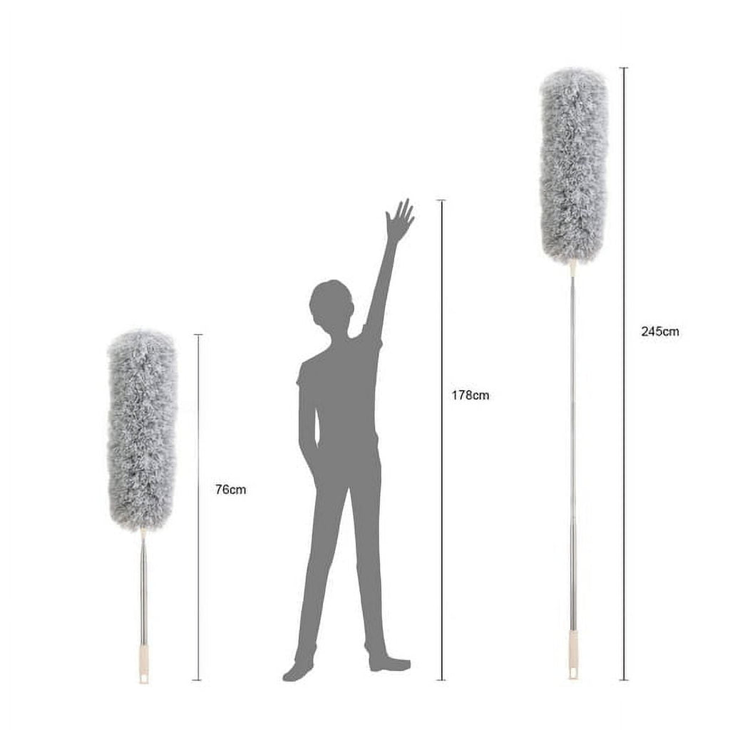 Dusters for Cleaning Duster with Extension Pole Bendable Head Long Handle Dusters for Cleaning Ceiling Fan, High Ceiling, Blinds, Furniture,Cars Gray