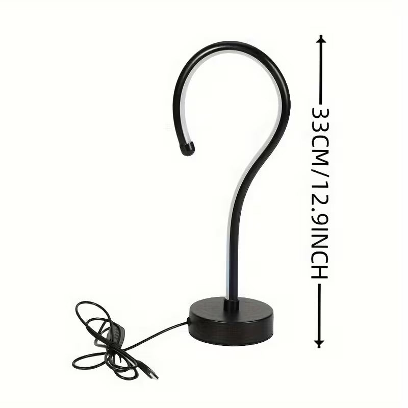 2PC Creative Question Mark Shape Table Lamp, USB Three-Color Dimming Desktop Decoration Table Lamp