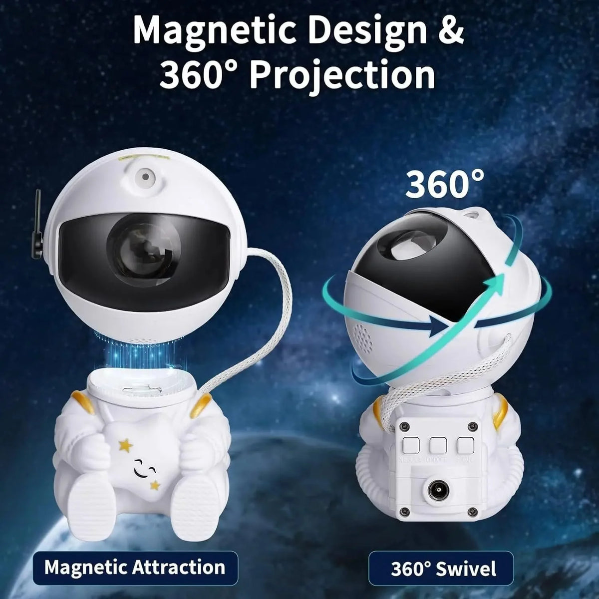 Astronaut Galaxy Projector, 360 Adjustable Star Projector, Starry Night Light Projector with Timer and Remote Control, USB Powered, Astronaut Space Warrior Galaxy Night Light