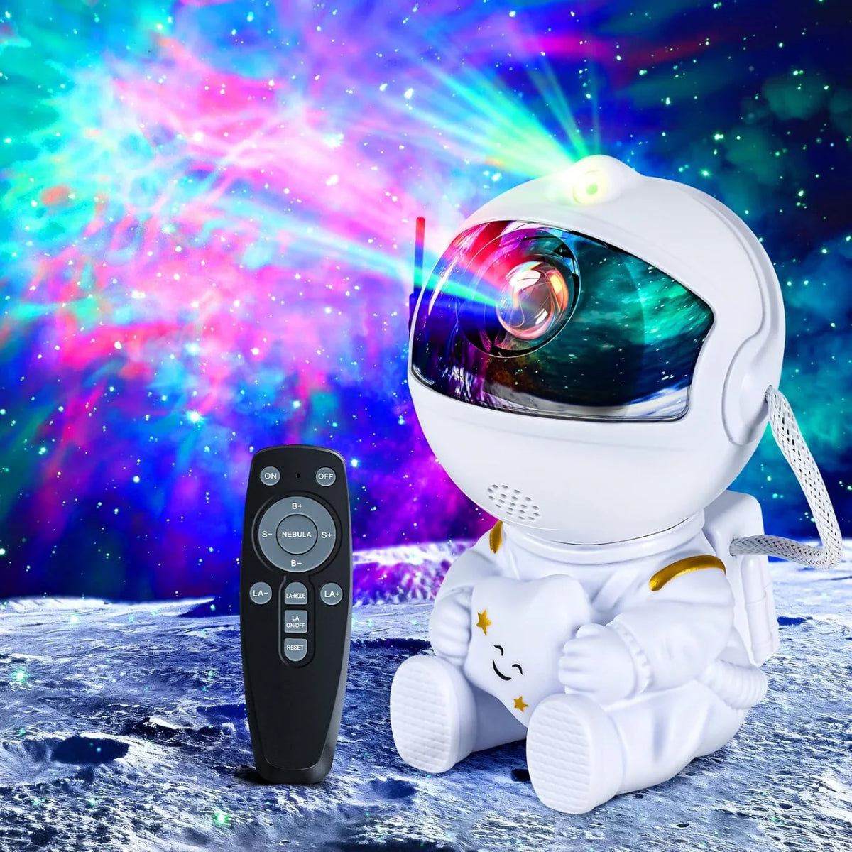 Astronaut Galaxy Projector, 360 Adjustable Star Projector, Starry Night Light Projector with Timer and Remote Control, USB Powered, Astronaut Space Warrior Galaxy Night Light