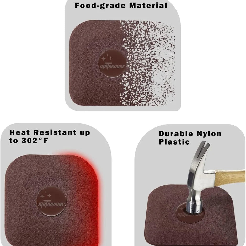 5-Pack Plastic Pan & Dish Scraper - Non-Scratch Kitchen Cleaning Tool for Cast Iron & Pots