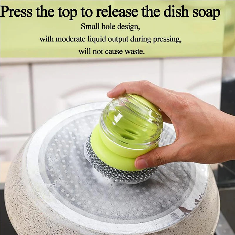Stainless Steel Scrubber, Multifunctional Pot Dish Wash Brush for Home Commercial Kitchens, Removes Oil and Food Remnants from a Variety of Pots and Pans