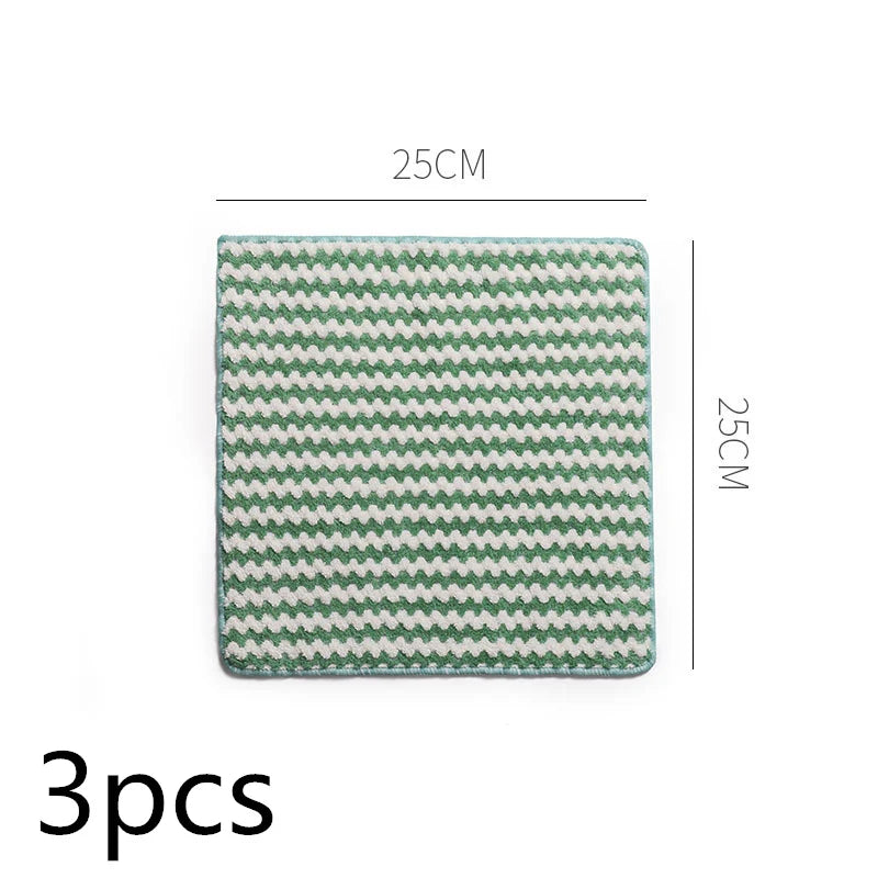 Kitchen Cleaning Rag Coral Fleece Dish Washing Cloth Super Absorbent Scouring Pad Dry and Wet Kitchen Cleaning Towels Lazy Cleaning Supplies
