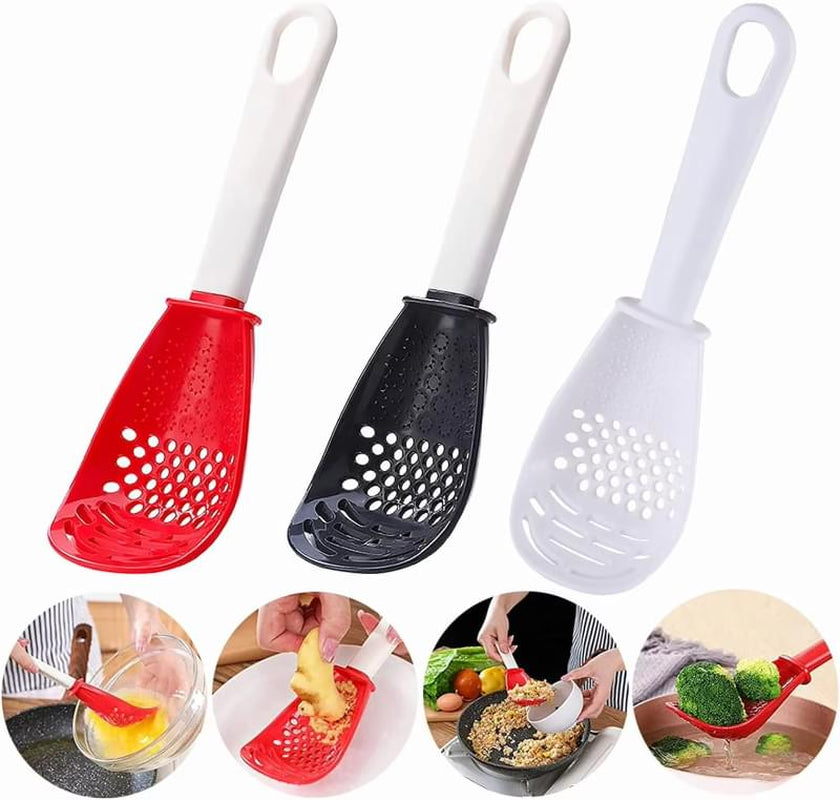 Multifunctional Slotted Spoon Grinding Cooking Spoon Mashed Auxiliary Food Ginger Garlic Spoon Press Potatoe Stir-Frying Spatula Kitchen Gadget