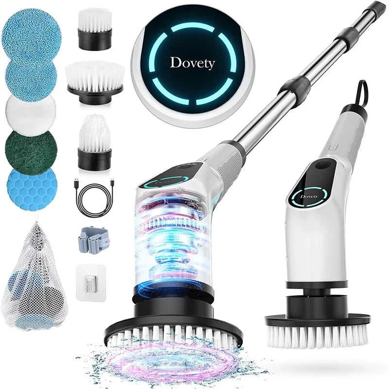 Electric Cordless ABS Scrubber Long Handle Household Kitchen Plastic Floor Cleaning Brush Cleaning Tool