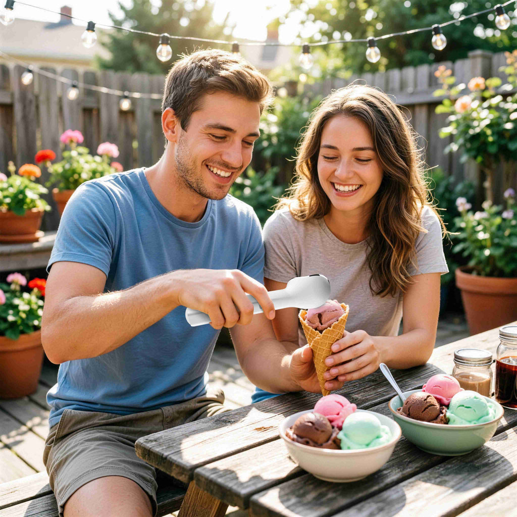 1Set Heated Ice Cream Scoop Rechargeable Electric Ice Cream Scooper IP66 Waterproof 45S Fast Heating 5Min Auto Shutoff for Hard Ice Cream Gelato Yogurt