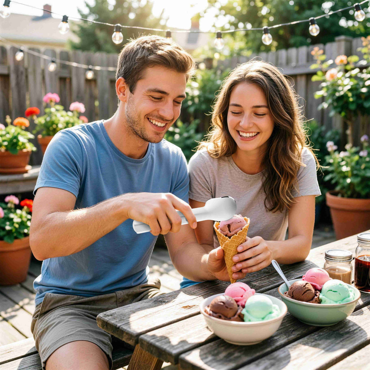 1Set Heated Ice Cream Scoop Rechargeable Electric Ice Cream Scooper IP66 Waterproof 45S Fast Heating 5Min Auto Shutoff for Hard Ice Cream Gelato Yogurt