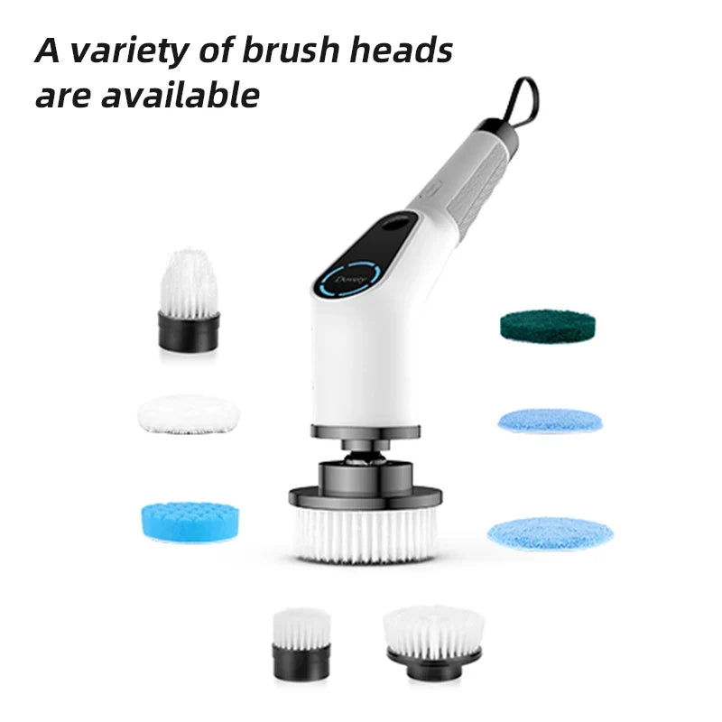 Electric Cordless ABS Scrubber Long Handle Household Kitchen Plastic Floor Cleaning Brush Cleaning Tool